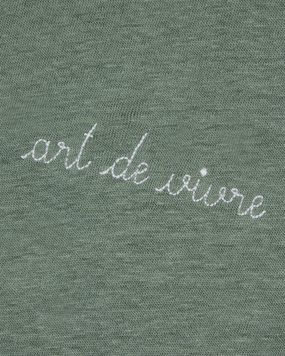 "art de vivre" linen villiers t-shirt#color_olive-green