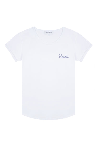 "blondie" poitou t-shirt cursive wh navy 278/gy black#color_white