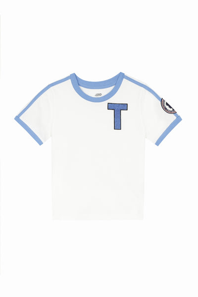 "captain tsubasa" kid t-shirt#color_off-white-blue