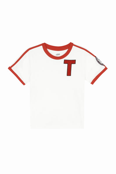 "captain tsubasa" kid t-shirt#color_off-white-red