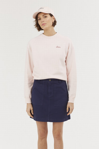"cheers" charonne sweatshirt script pointillé red ld 762#color_english-pink