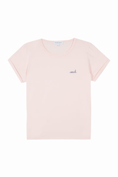 "coach" poitou t-shirt script pointillé ldc navy 831#color_english-pink