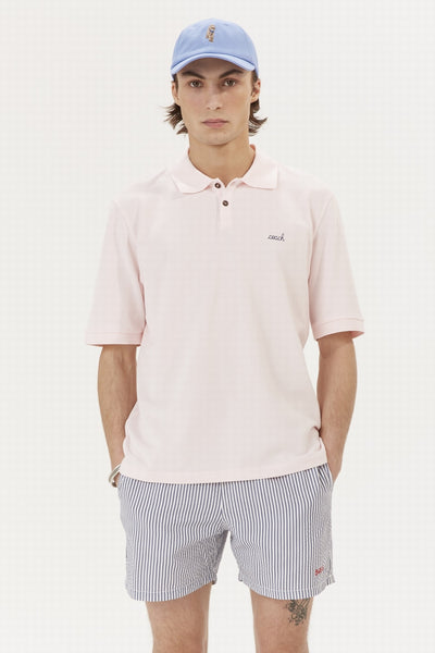 "coach" tuileries polo shirt script bourdon ldc navy 831#color_english-pink