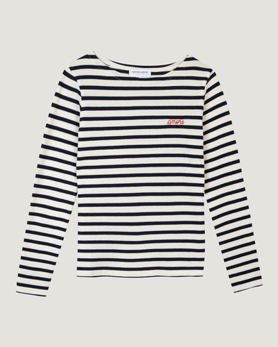 colombier sailor shirt 'amore'#color_ivory-navy