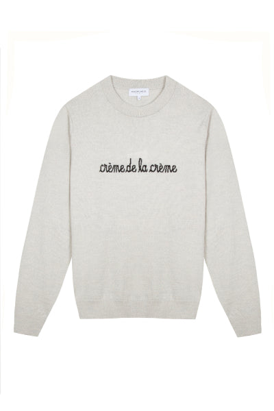 'crème de la crème' grand cerf sweater#color_heather-light-grey