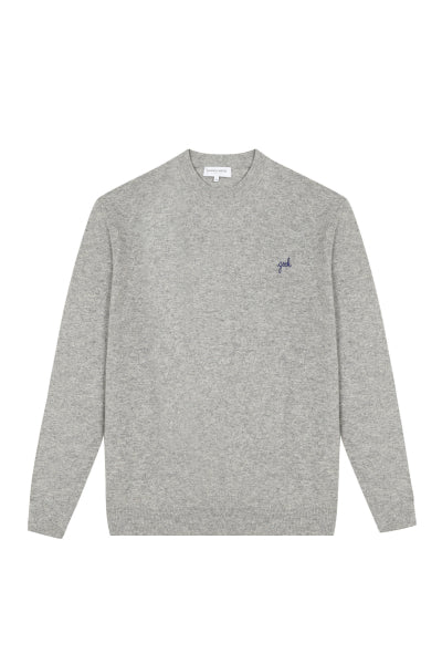 "geek" grand cerf sweater cursive bleu ldc 278#color_heather-light-grey