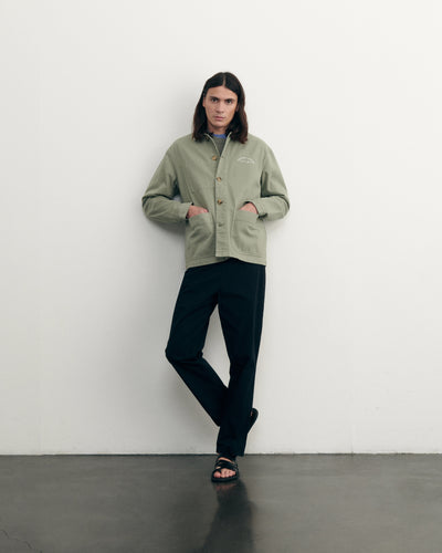 "mini manufacture" sebasto twill jacket#color_fog-green
