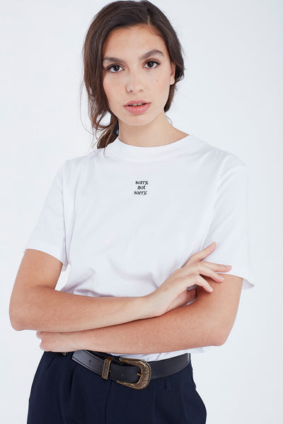 "sorry not sorry" chaligny t-shirt#color_white