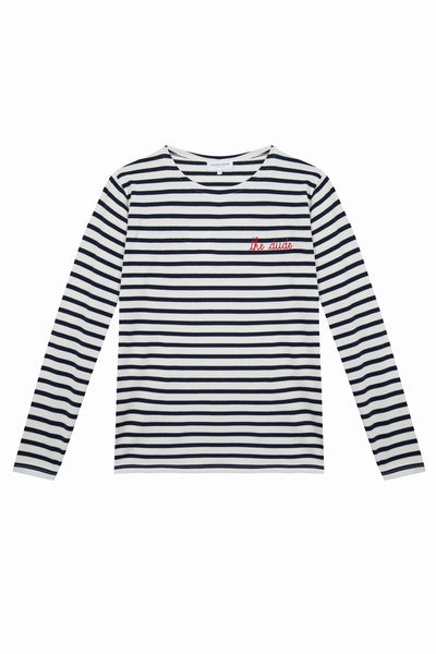 "the dude" long-sleeves colombier sailor shirt#color_ivory-navy