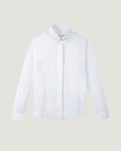 "amour toujours" twill cotton temple shirt#color_twill-white