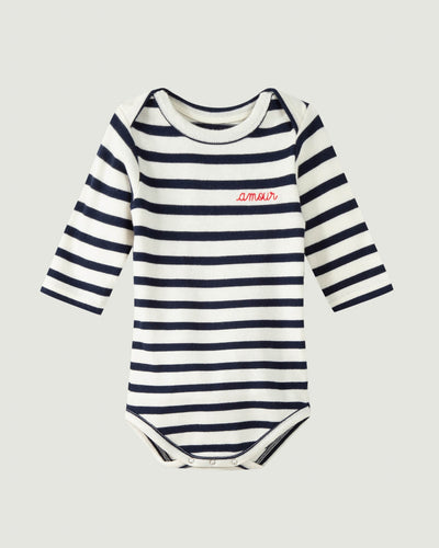"amour" calmette onesie bourdon/red fierry18-1664#color_ivory-navy