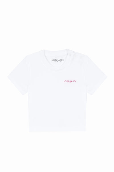 "amour" léon t-shirt cursive ldc rose 602#color_white