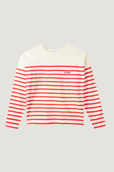 "amour" montpar long-sleeved sailor shirt#color_ivory-poppy
