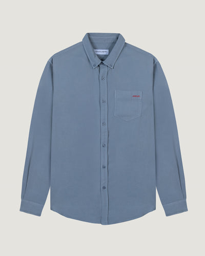 "amour" tombelle viscose shirt#color_twill-slate-blue