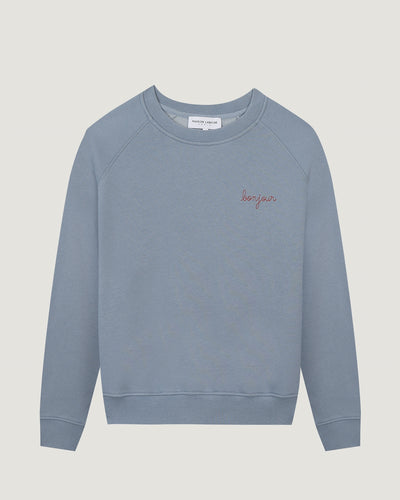 "bonjour" lavy sweatshirt#color_slate-blue