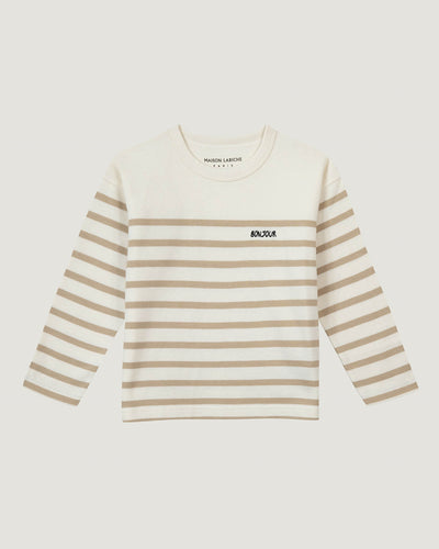 "bonjour" long-sleeved moulin sailor shirt#color_ivory-light-khaki