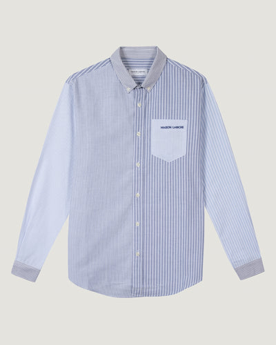 "bonne graine" oxford shirt#color_ox-patchwork-blue