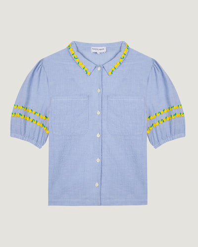 champmesle seersucker shirt 'lemon'#color_mini-seer-blue