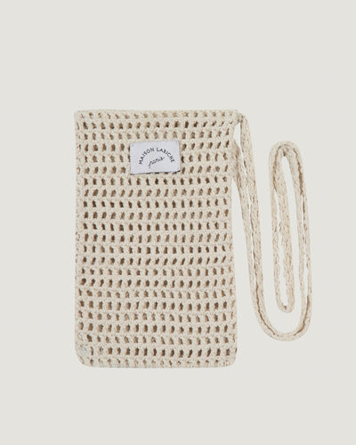 "crocheted" stefanik pouch#color_cream