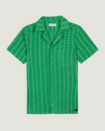 "devoured terrycloth" germain shirt#color_cactus-green