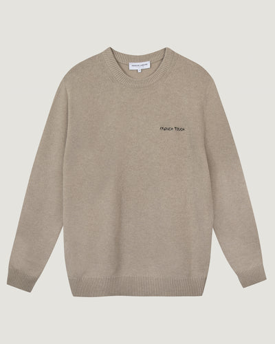 "french touch" grand cerf recycled wool sweater#color_oatmeal-beige