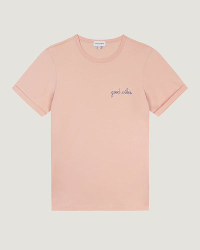 "good vibes" poitou t-shirt#color_apricot
