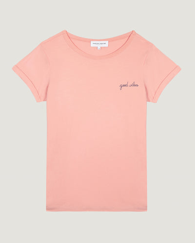 "good vibes" poitou t-shirt#color_blush