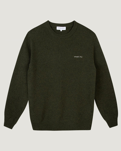 "grand cru" grand cerf recycled wool sweater#color_khaki-green