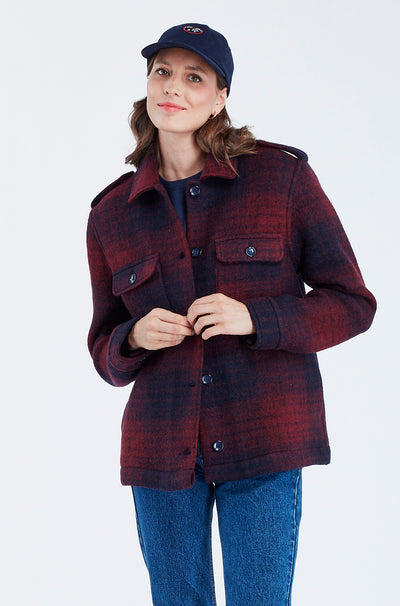 maison labiche lumberjack jacket#color_burgundy-plaid