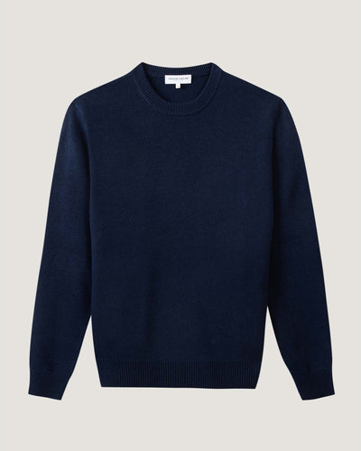 mens personalizable grand cerf wool sweater#color_navy