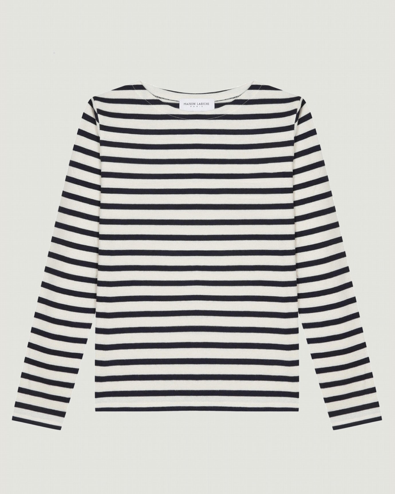 mens personalizable long sleeved colombier sailor shirt#color_ivory-navy