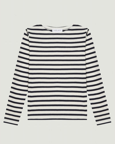 mens personalizable long sleeved colombier sailor shirt#color_ivory-navy