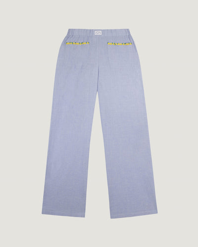 oudin seersucker pants 'lemon'#color_mini-seer-blue