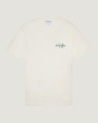 "out of office" linen villiers t-shirt#color_off-white