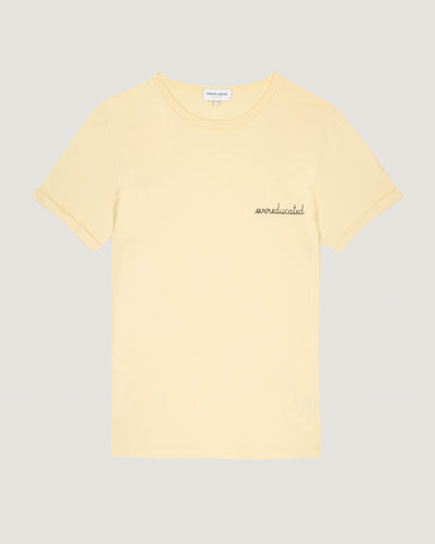 "overeducated" poitou t-shirt#color_vanilla