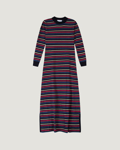 "patch coeur" limagne dress#color_stripes-dark-navy