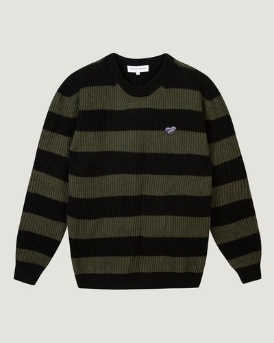 'patch cœur ml' mulot recycled wool sweater#color_black-stone