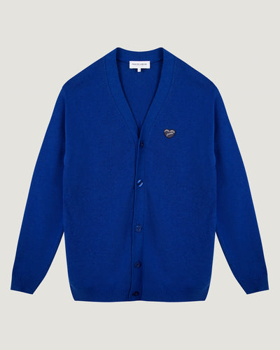 "patch coeur mlb" lhomme cardi in recycled wool#color_royal-blue