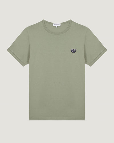 "patch coeur" poitou t-shirt#color_olive-green