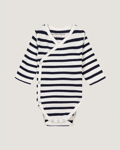 personalizable cain onesie#color_ivory-navy
