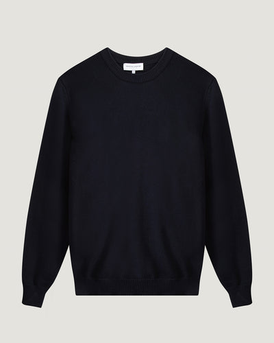 personalizable grand cerf cotton sweater#color_navy