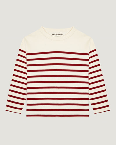 personalizable moulin sailor shirt#color_ivory-burgundy