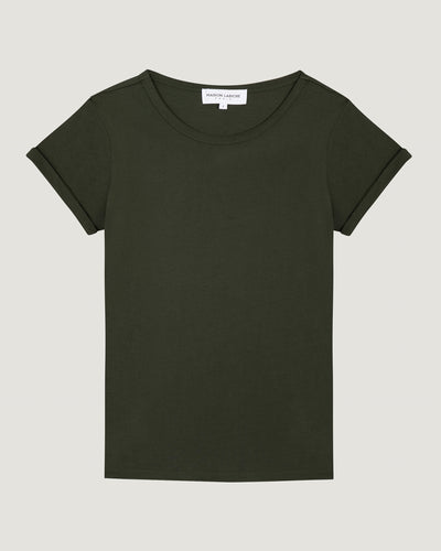 personalizable womens poitou t-shirt#color_army-green