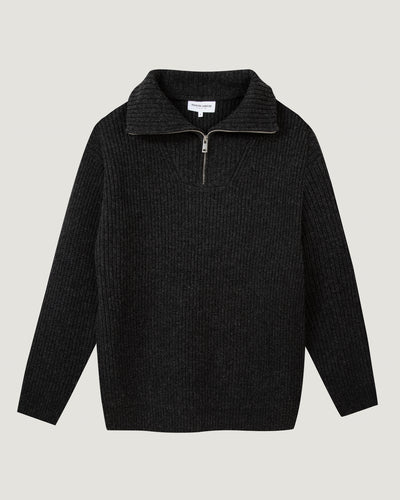 privat wool zipped sweater#color_medium-heather-grey
