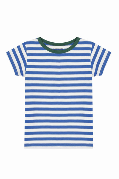 short-sleeved stripped t-shirt#color_blue-white