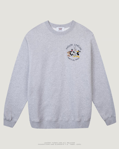 "thats all folks" ledru sweatshirt#color_light-heather-grey