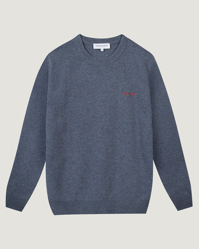 "the dude" grand cerf recycled wool sweater#color_slate-blue
