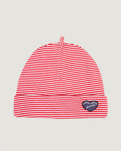 the "patch coeur mlb" birth chaumont beanie#color_off-white-chili-pepp