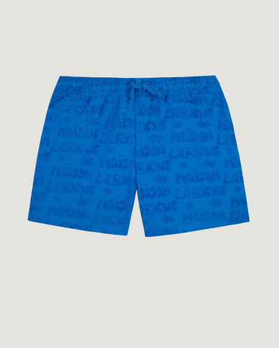 trousseau terry cloth short 'maison labiche flower'#color_azulejos-blue